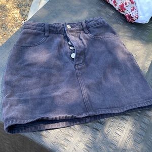 Black button up jean skirt